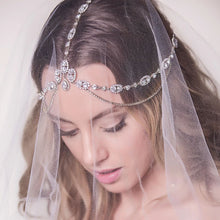 Load image into Gallery viewer, Head Chain Crystal Tiara Gold Silver Jewelry for Women Bridal Accessory