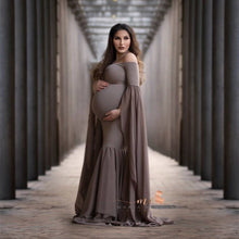Load image into Gallery viewer, Maternity Photo Shoot Long Dress  Baby Shower  Stretchy  Dress