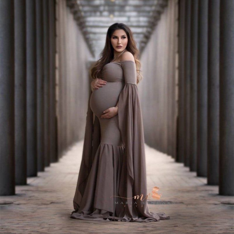 Maternity Photo Shoot Long Dress  Baby Shower  Stretchy  Dress
