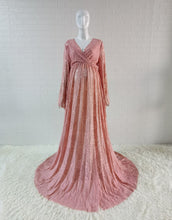 Load image into Gallery viewer, Boho Style Maternity Photography Dress Sides Slit Hollow Out Lace