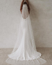 Load image into Gallery viewer, Sexy Mermaid Wedding Dress V-Neck Open Back Boho Long Train With Accent  Buttons