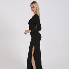 Load image into Gallery viewer, Long Sleeve Elegant Party/Bridal Maxi Dress Side High Split Backless And Sexy