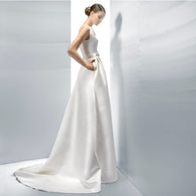 Load image into Gallery viewer, Stunning Wedding Dress With Crystal Belt And Pockets Customized Sizes - A Thrifty Bride Shop