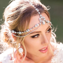 Load image into Gallery viewer, Head Chain Crystal Tiara Gold Silver Jewelry for Women Bridal Accessory