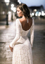 Load image into Gallery viewer, The Sales Rack-Mermaid Bridal Dress Long Sleeve Lace Backless Boho Style - A Thrifty Bride Shop