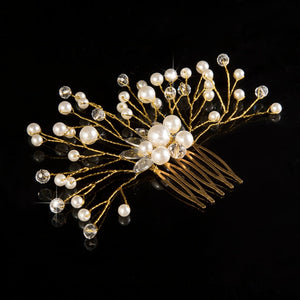 Elegant Bridal Hair Accessory Made With Faux Crystal And Pearls