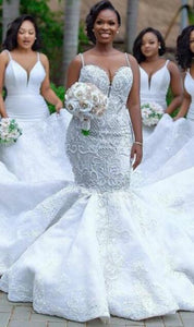 Luxury Mermaid Wedding Dress Also Available in Plus Size Handmade Beading Stunning