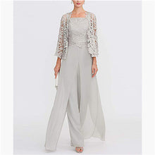 Load image into Gallery viewer, Elegant Mother of The Bride/Groom Pant Made In Chiffon And Lace