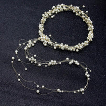 Load image into Gallery viewer, Beautiful Handmade Crystal And Pearls Long Tiara Headband Accessory