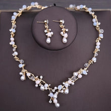 Load image into Gallery viewer, Luxury Bridal Jewelry Set Features Choker Necklace Earrings Tiara