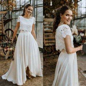 Bohemian Lace Crop Top Wedding Dress Light And Fun