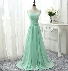 Lovely Tulle And Chiffon V neck A-line Bridesmaid Floor Length Dress