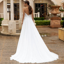 Load image into Gallery viewer, The Sales-Rack Charming Spaghetti Straps Boho Bridal Gown Side Split Made In Chiffon Features Sexy Back