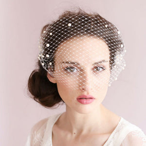 Bling Diamante Hair Hoop Headband Veil Rhinestone Crystals Birdcage Veil