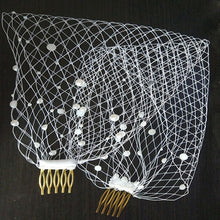 Load image into Gallery viewer, Bling Diamante Hair Hoop Headband Veil Rhinestone Crystals Birdcage Veil