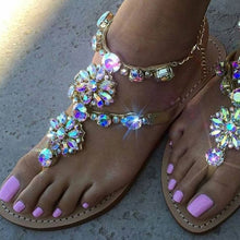 Load image into Gallery viewer, Bling Crystal Flat Sandals
