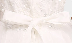 Glitz Spaghetti Straps Princess Flower Girl/Pageant Dress With Long Train - A Thrifty Bride Shop