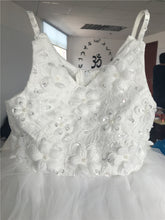 Load image into Gallery viewer, Glitz Spaghetti Straps Princess Flower Girl/Pageant Dress With Long Train - A Thrifty Bride Shop