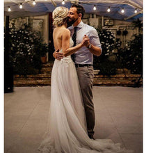 Load image into Gallery viewer, The Sales Rack-Bohemian Bride Dress Appliqued with Flowers Tulle A-Line Sexy Backless - A Thrifty Bride Shop