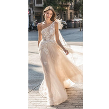 Load image into Gallery viewer, Beach Wedding Dress A Line Sleeveless Sexy Tulle Skirt - A Thrifty Bride Shop