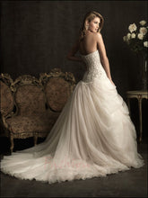 Load image into Gallery viewer, Designer Sexy Lace Beaded Champagne Ball Gown Organza Wedding Dress - A Thrifty Bride Shop