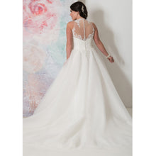Load image into Gallery viewer, Elegant O-neck Plus Size Bridal Dress Custom Made See Through Organza Appliqued A-line - A Thrifty Bride Shop