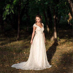Princess Wedding Dress Off Shoulder With Applique Lace Flows Elegantly Free Shipping - A Thrifty Bride Shop