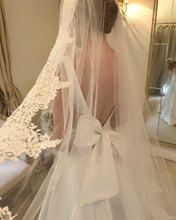 Load image into Gallery viewer, The Sales Rack-Bohemian Satin Bridal Dress With Bow Back - A Thrifty Bride Shop